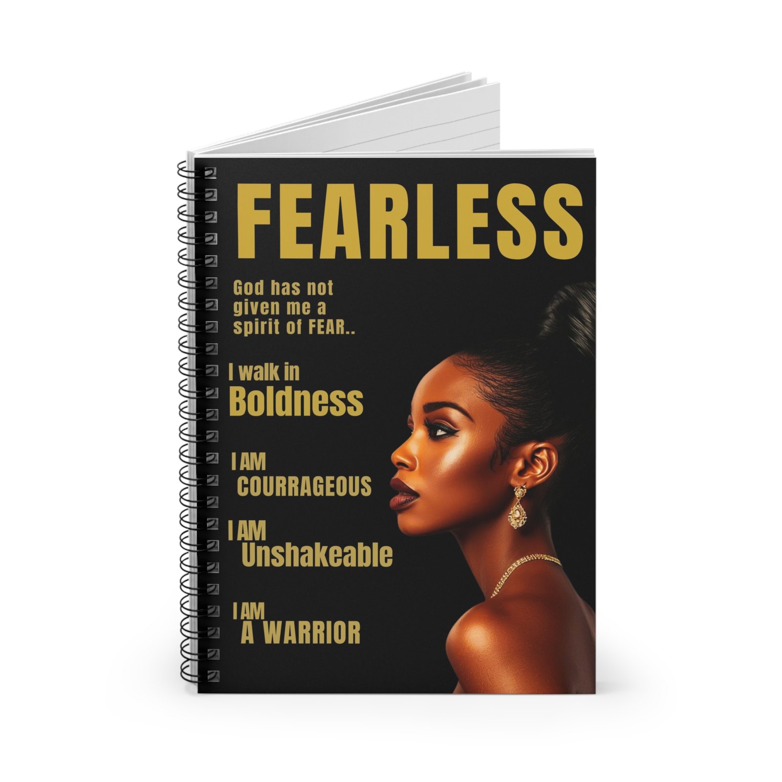 Fearless Faith-Based Spiral Notebook | Scripture Empowerment Journal - Image 2