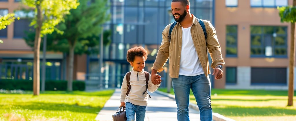 Parent during school visit.