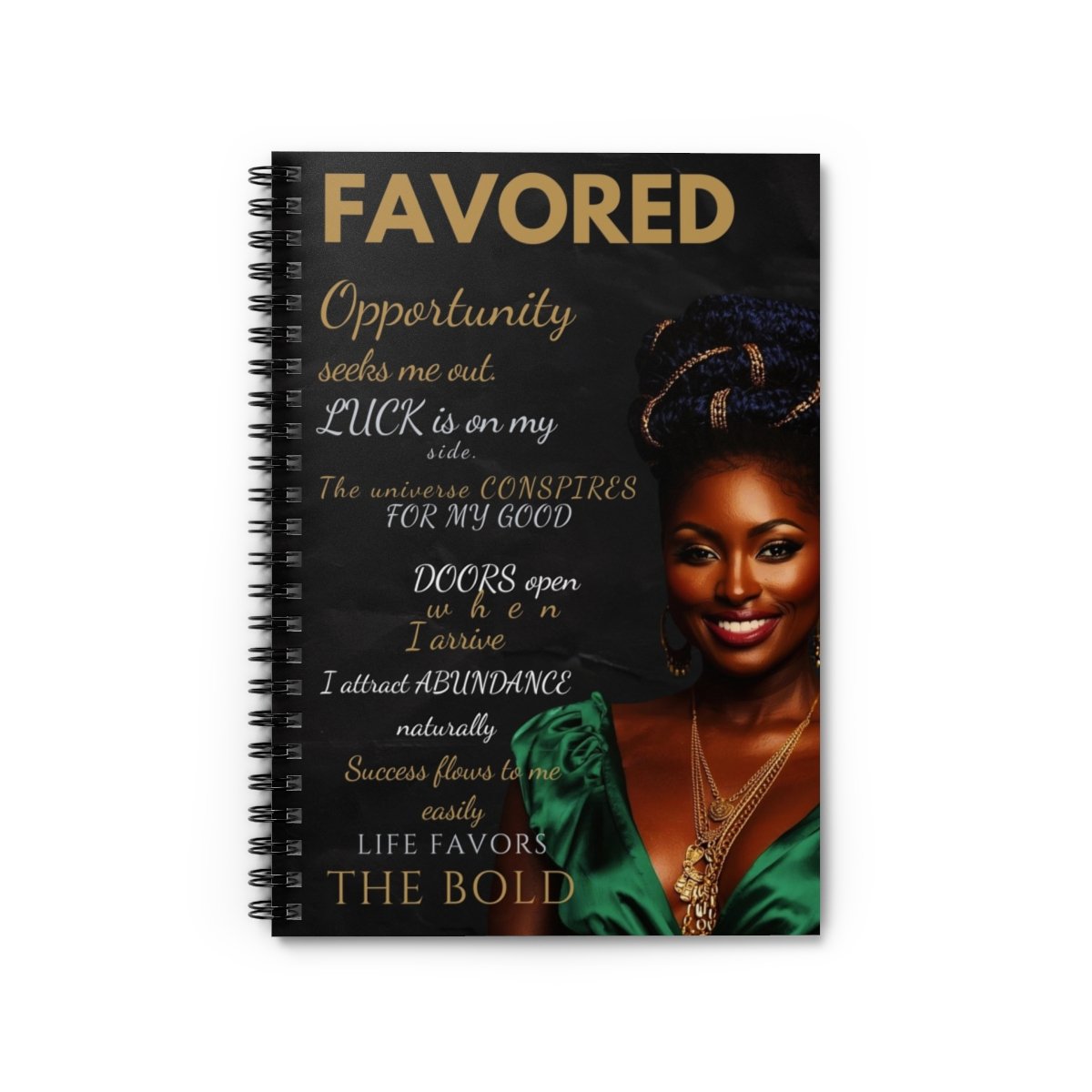 Favored Empowerment Spiral Notebook | Abundance Affirmation Journal