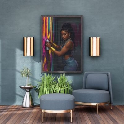 Urban Artist - Black Woman Graffiti Canvas Art | Modern African American Wall Decor