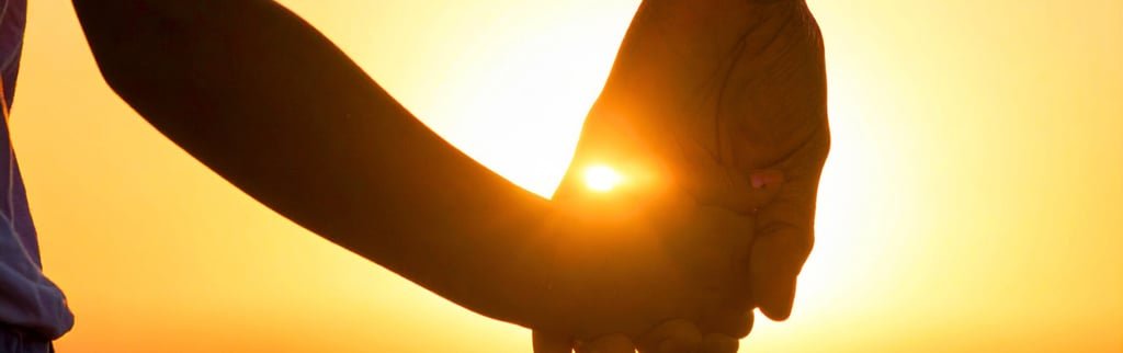 Parent and child facing school choice with hope