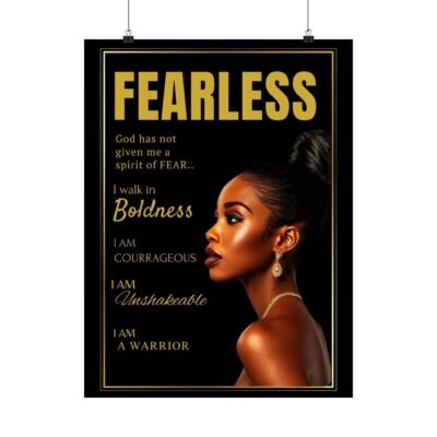 Fearless Faith-Based Empowerment Poster | Scripture Wall Art