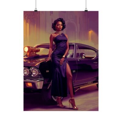 Black, Satin, and Steel Matte Poster