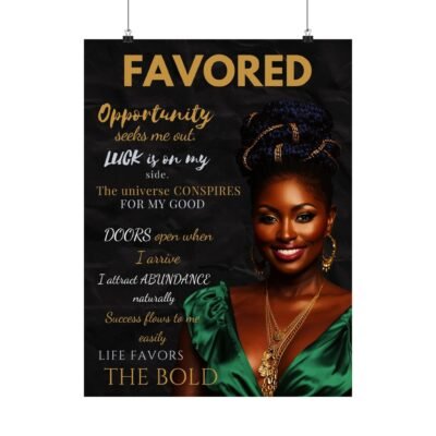 Favored - Manifestation Wall Art | Abundance Affirmation Poster