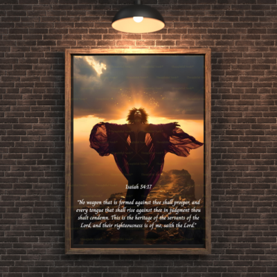 Ascension - Black Woman Empowerment Digital Wall Art with Isaiah 54:17 | Faith-Based African American Printable Decor