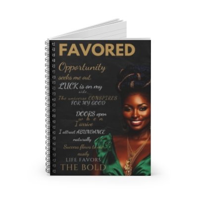 Favored Empowerment Spiral Notebook | Abundance Affirmation Journal - Image 2