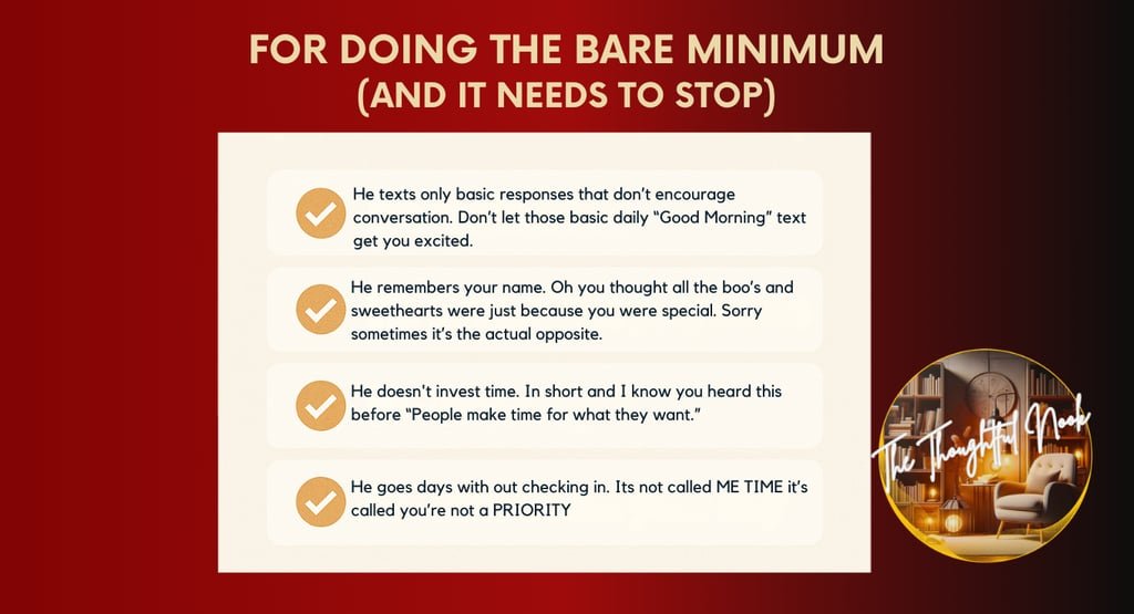 Bare minimum relationships and low dating standards - women celebrating basic decency - The Thoughtf