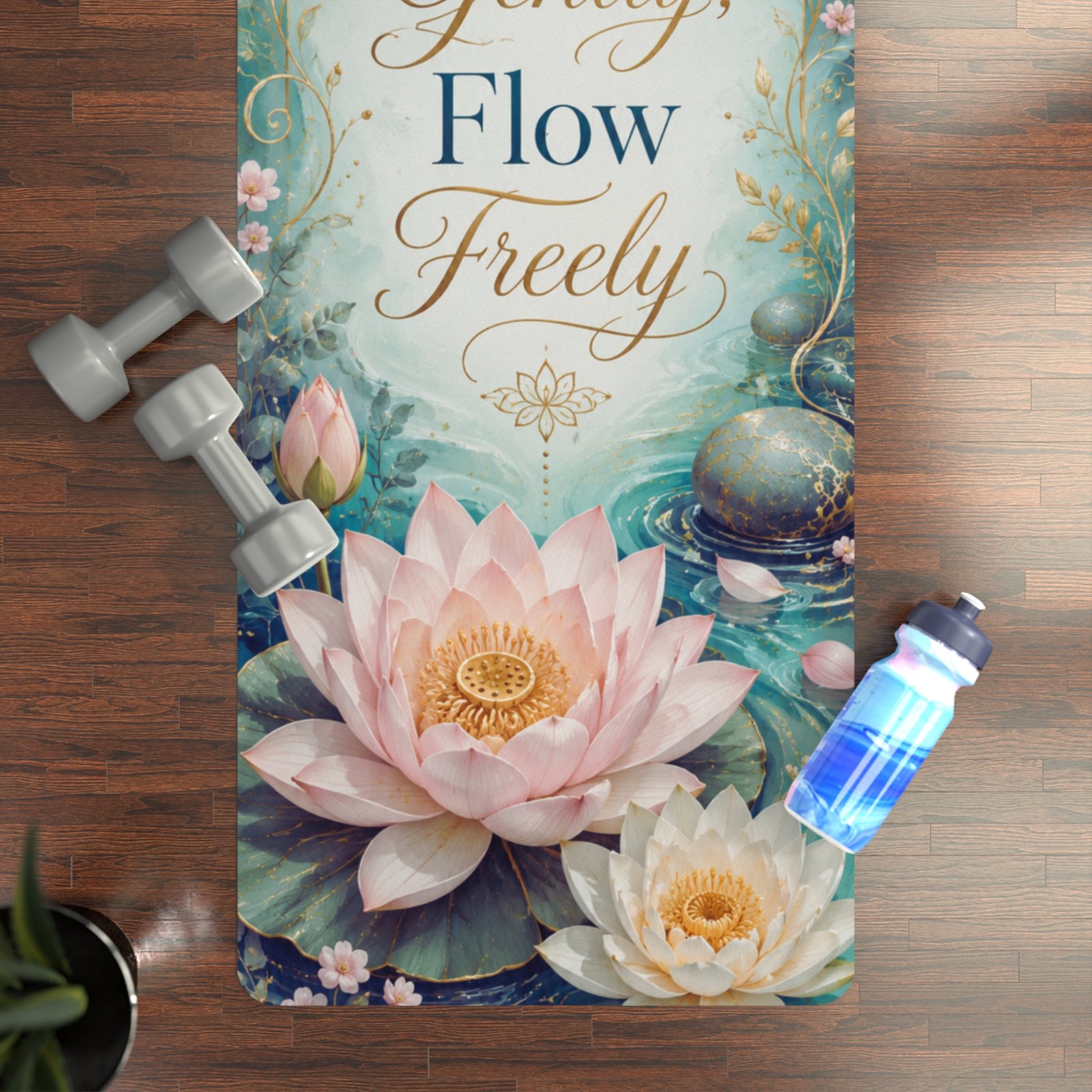 Bloom Gently, Flow Freely Lotus Yoga Mat - Image 4