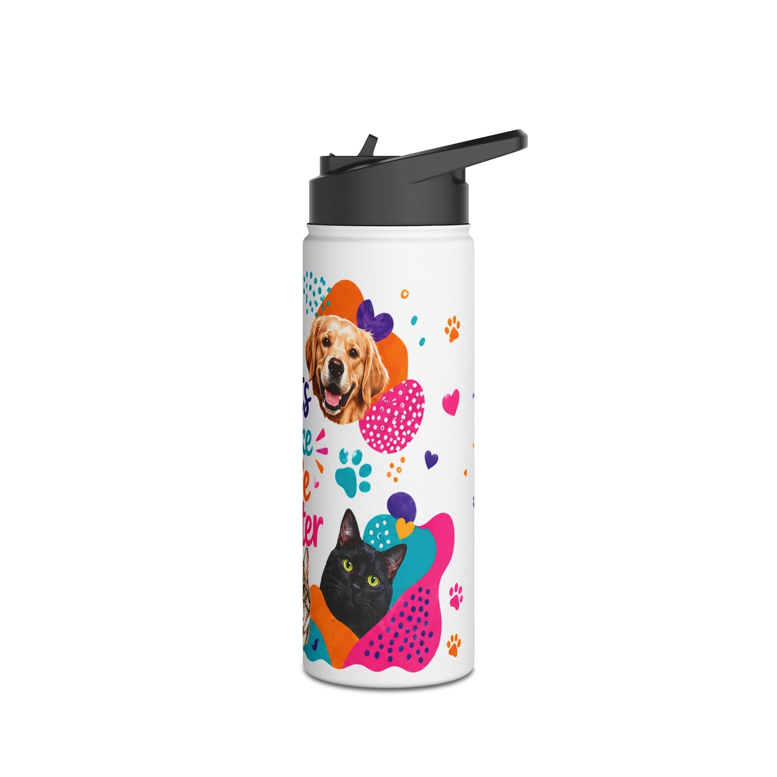 Pets Make Life Better Stainless Steel Water Bottle - Image 6