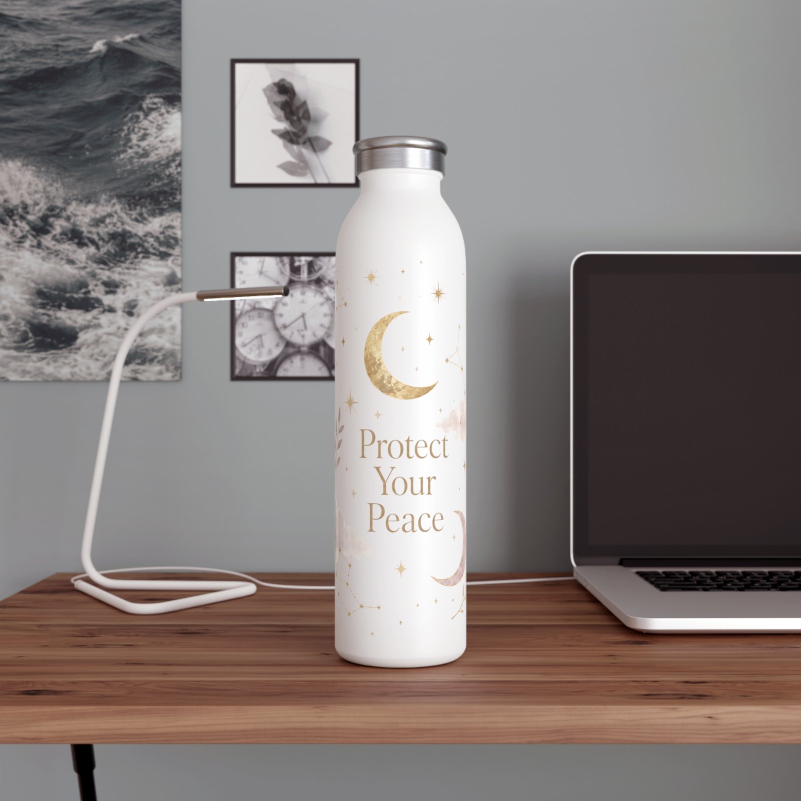 Protect Your Peace Celestial Stainless Steel Water Bottle, 20 oz - Image 6