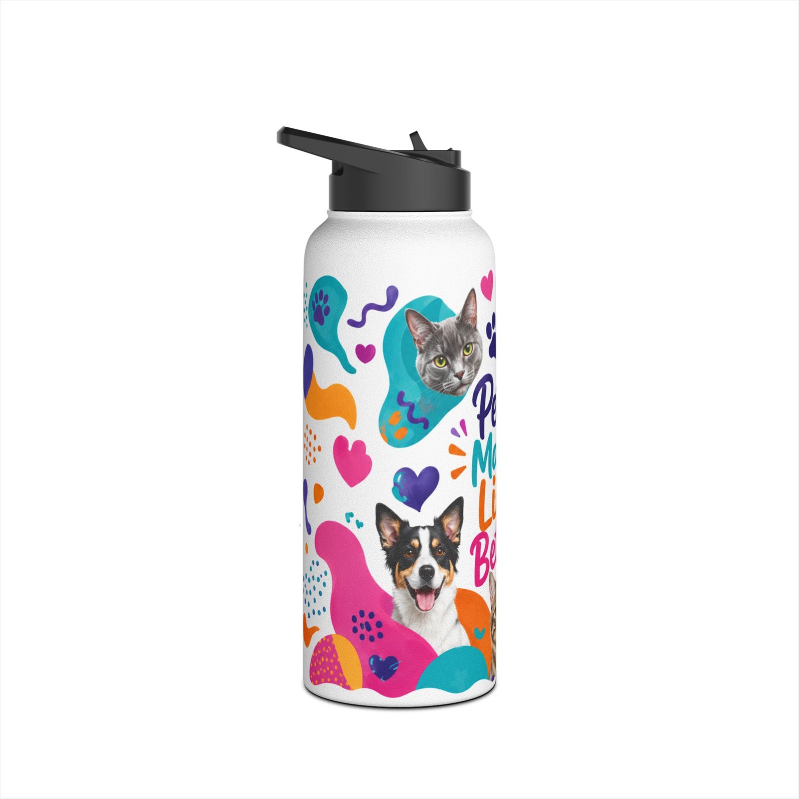 Pets Make Life Better Stainless Steel Water Bottle - Image 9
