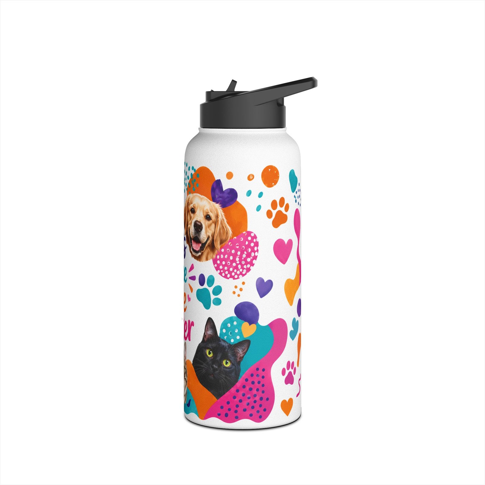 Pets Make Life Better Stainless Steel Water Bottle - Image 10
