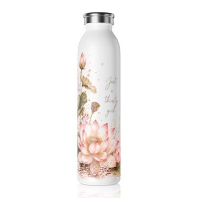 Just a Thirsty Girl Lotus Stainless Steel Water Bottle, 20 oz