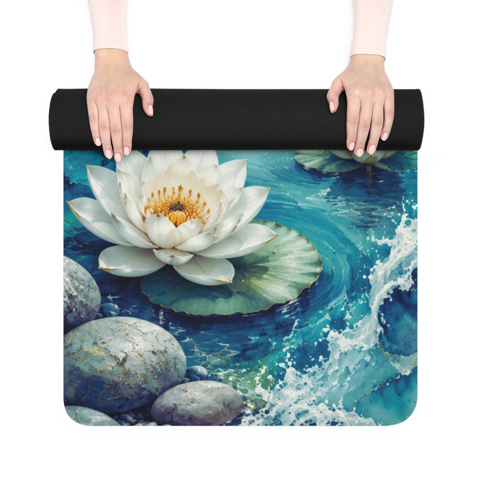 Flow Within, Find Stillness Lotus Yoga Mat - Image 3