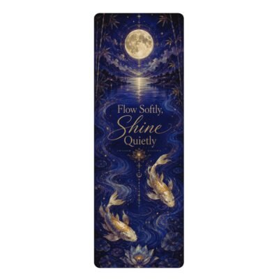 Flow Softly, Shine Quietly Moonlit Koi Yoga Mat