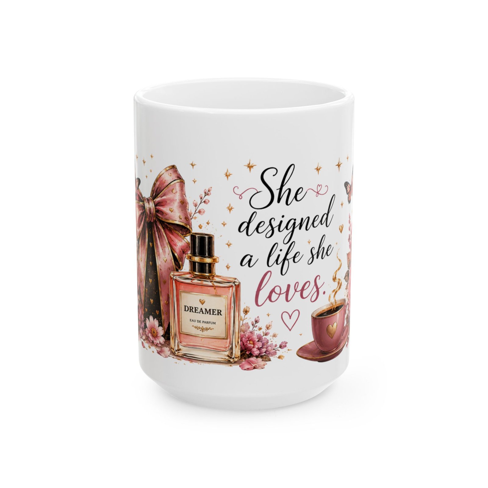 She Designed a Life She Loves Floral Ceramic Mug - Image 7