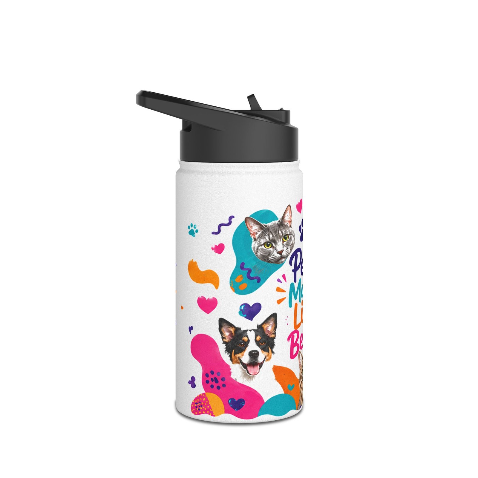 Pets Make Life Better Stainless Steel Water Bottle - Image 3